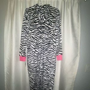 Adult Zebra Onsie Pajamas with Hood